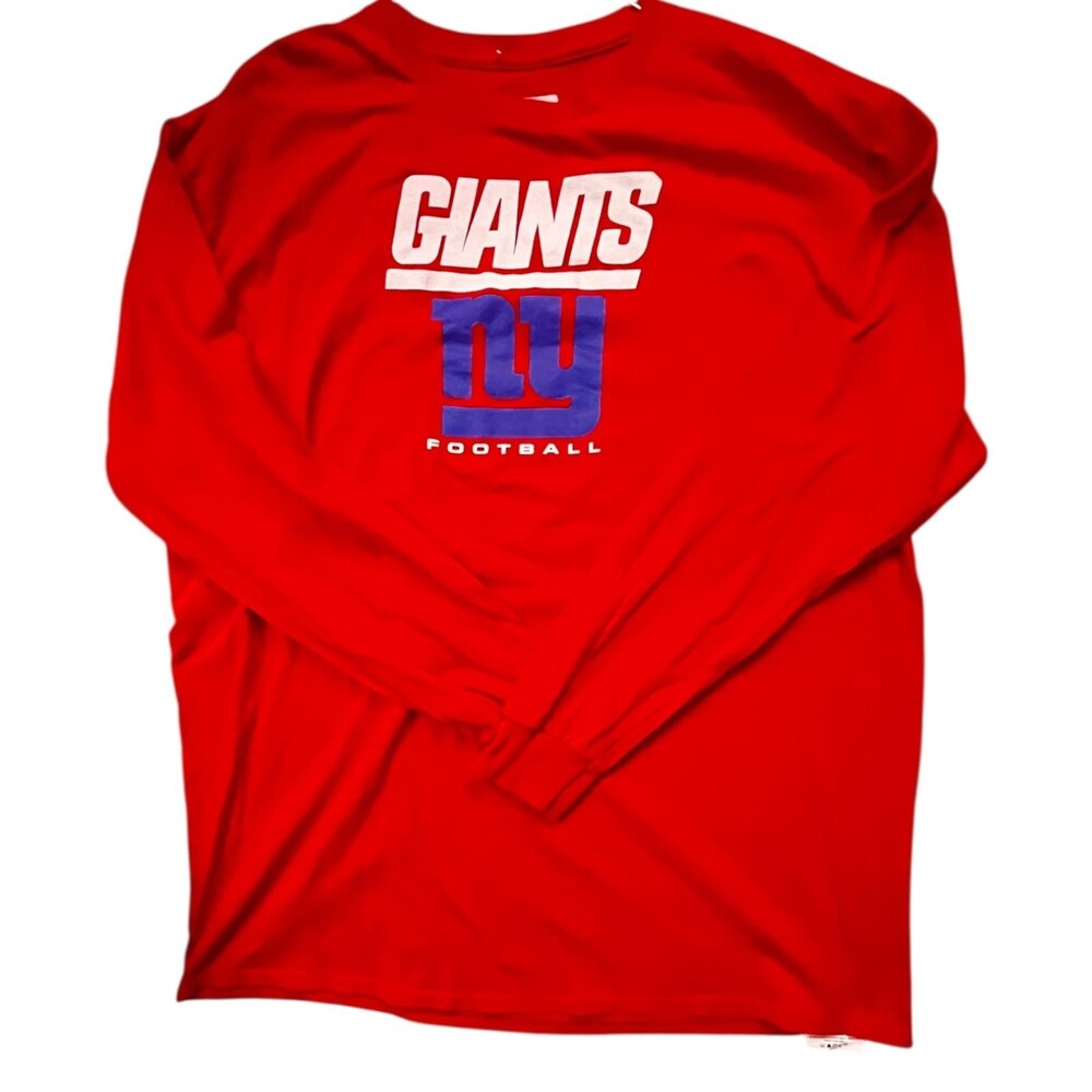 New York Giants Shirt Mens 2XL Red Long Sleeve NFL Team Apparel Football